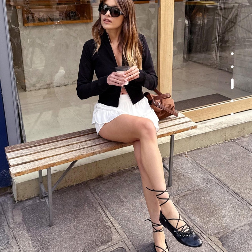 Bershka Black and White Women's Shorts